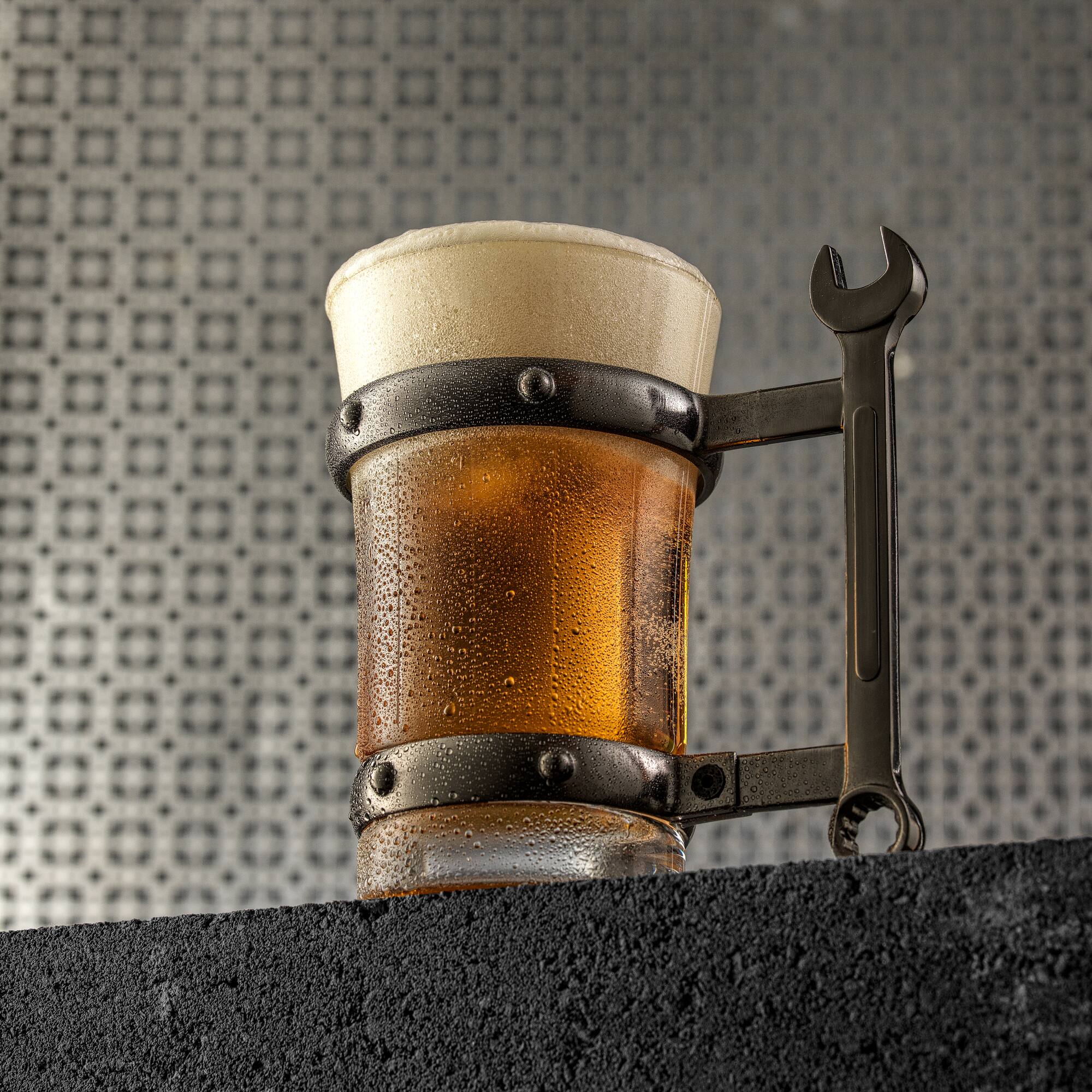 JoyJolt® Tools Collection 17oz. Combo Wrench Handle Single Beer Mug